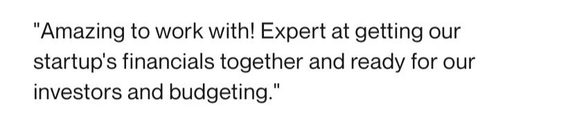 Client feedback about investor readiness and budgeting
